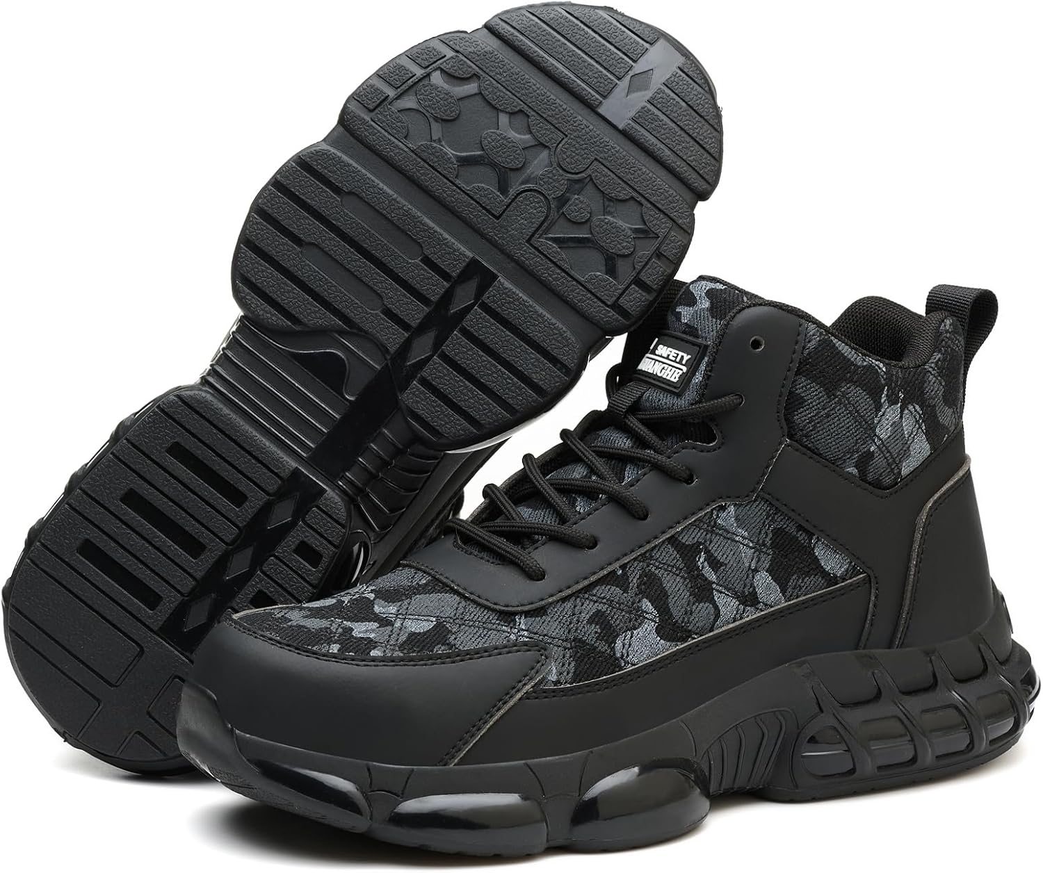 

Защитные ботинки с стальным носком для мужчин и женщин, ботинки с композитным носком, безопасные кроссовки, легкие, неразрушимые, строительные, с защитой от проколов, защитная обувь Zhywdbwz, черный