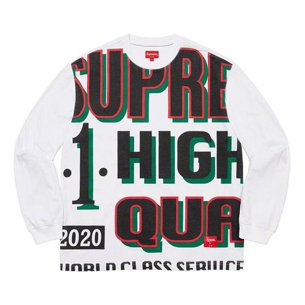 

Топ Supreme World Class L/S Top 'White Black Green Red' SUP-FW20-205, белый