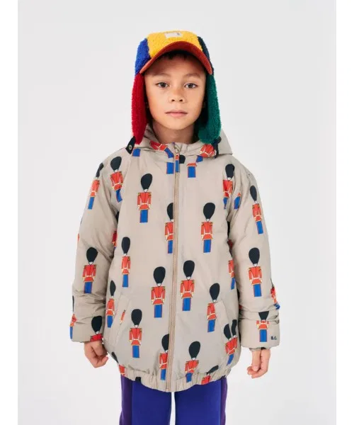 Куртка Little Tin Soldiers all over anorak из переработанного полиамида, светло-коричневая