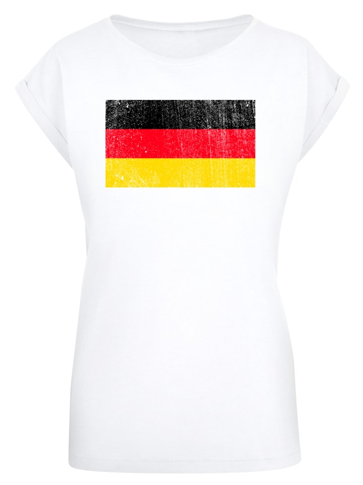 

F4NT4STIC Футболка с изображением немецкого флага, потертого белым цветом