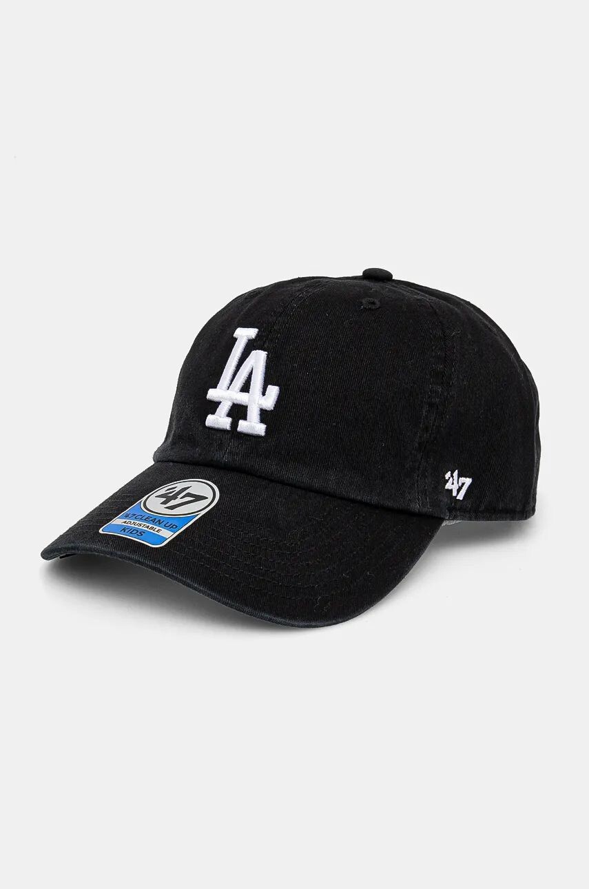 

Детская хлопковая кепка с козырьком бренда 47 MLB Los Angeles Dodgers 47 Brand, черный