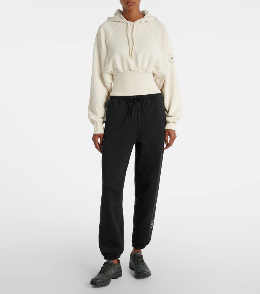 Кропированный хлопковый худи из френч терри Adidas by Stella McCartney, Almond Milk-Smc — фото 2