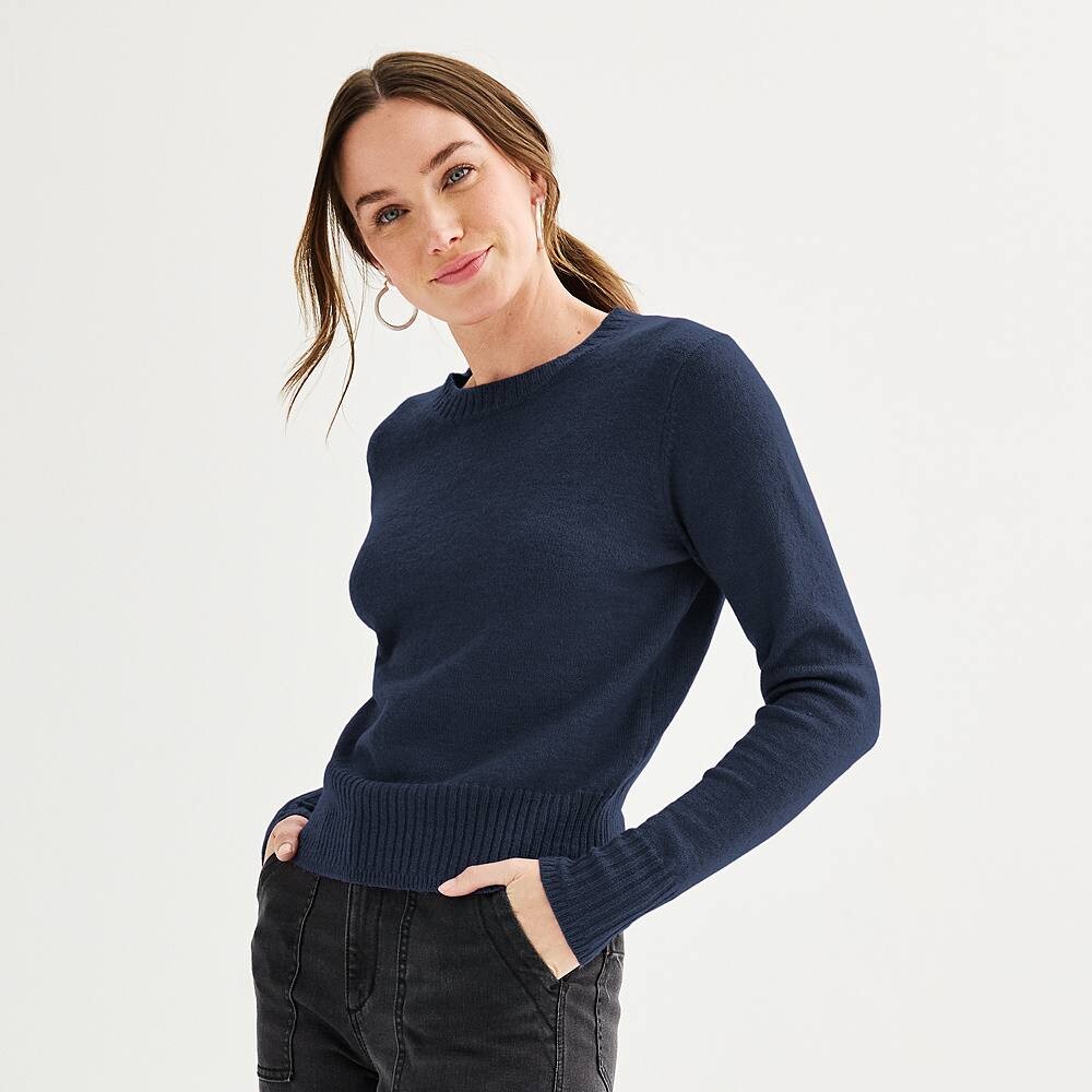 

Женский свитер Sonoma Goods For Life с круглым вырезом, цвет Velocity Blue