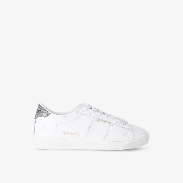 Женские кожаные низкие кроссовки matchstar 10449 Golden Goose, белый