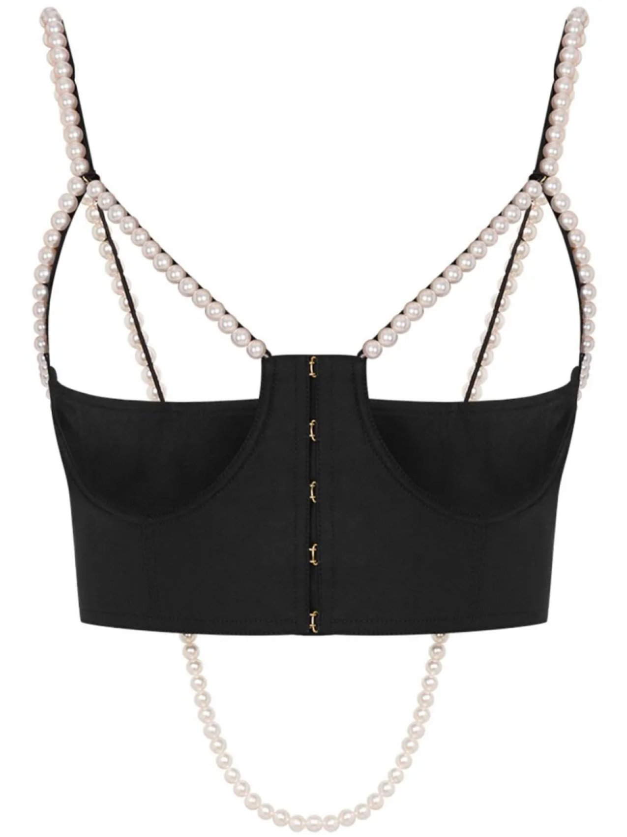 

Moschino топ с искусственным жемчугом, черный