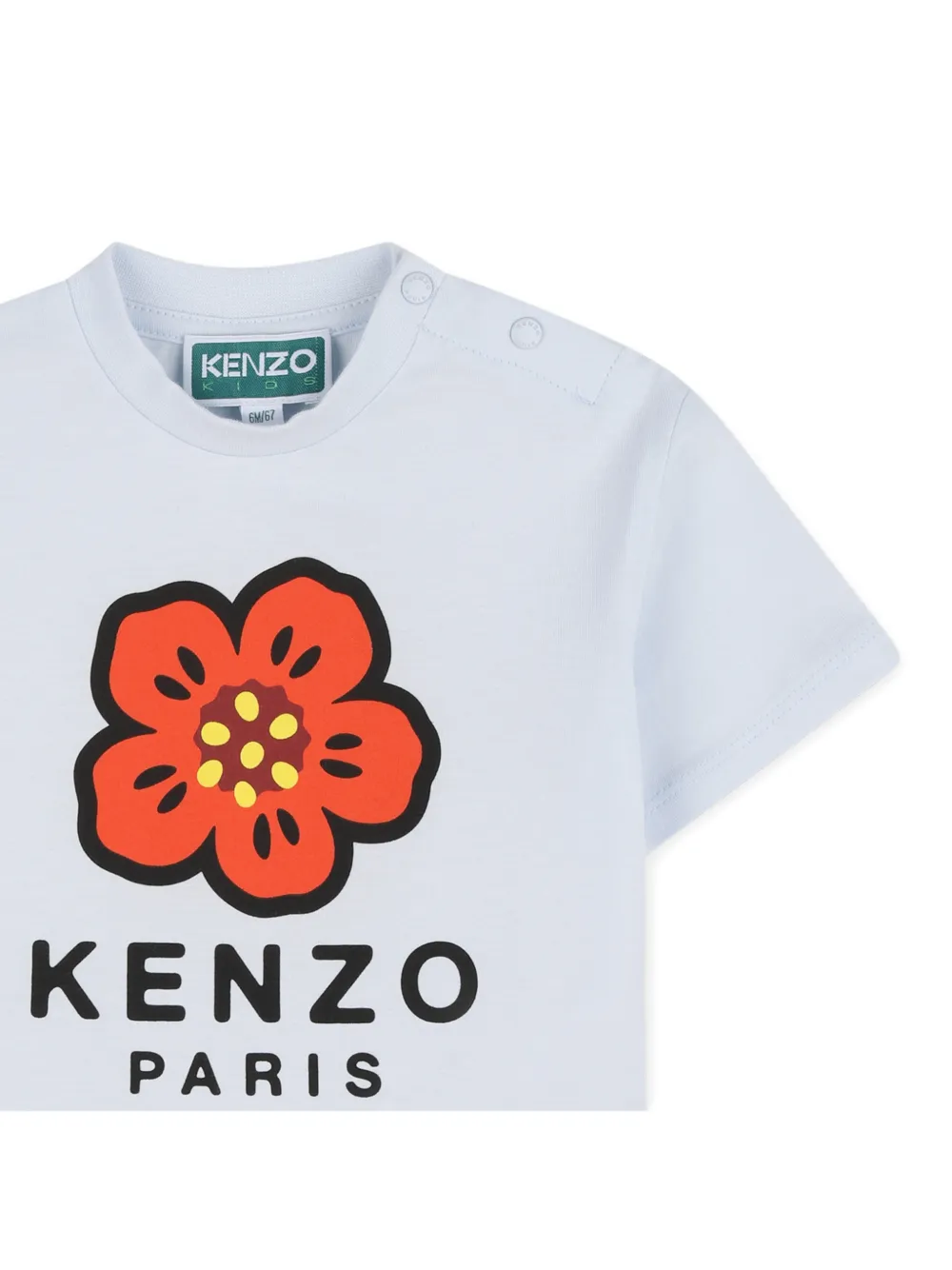 Футболка с цветком боке Kenzo Kids, синий — фото 3