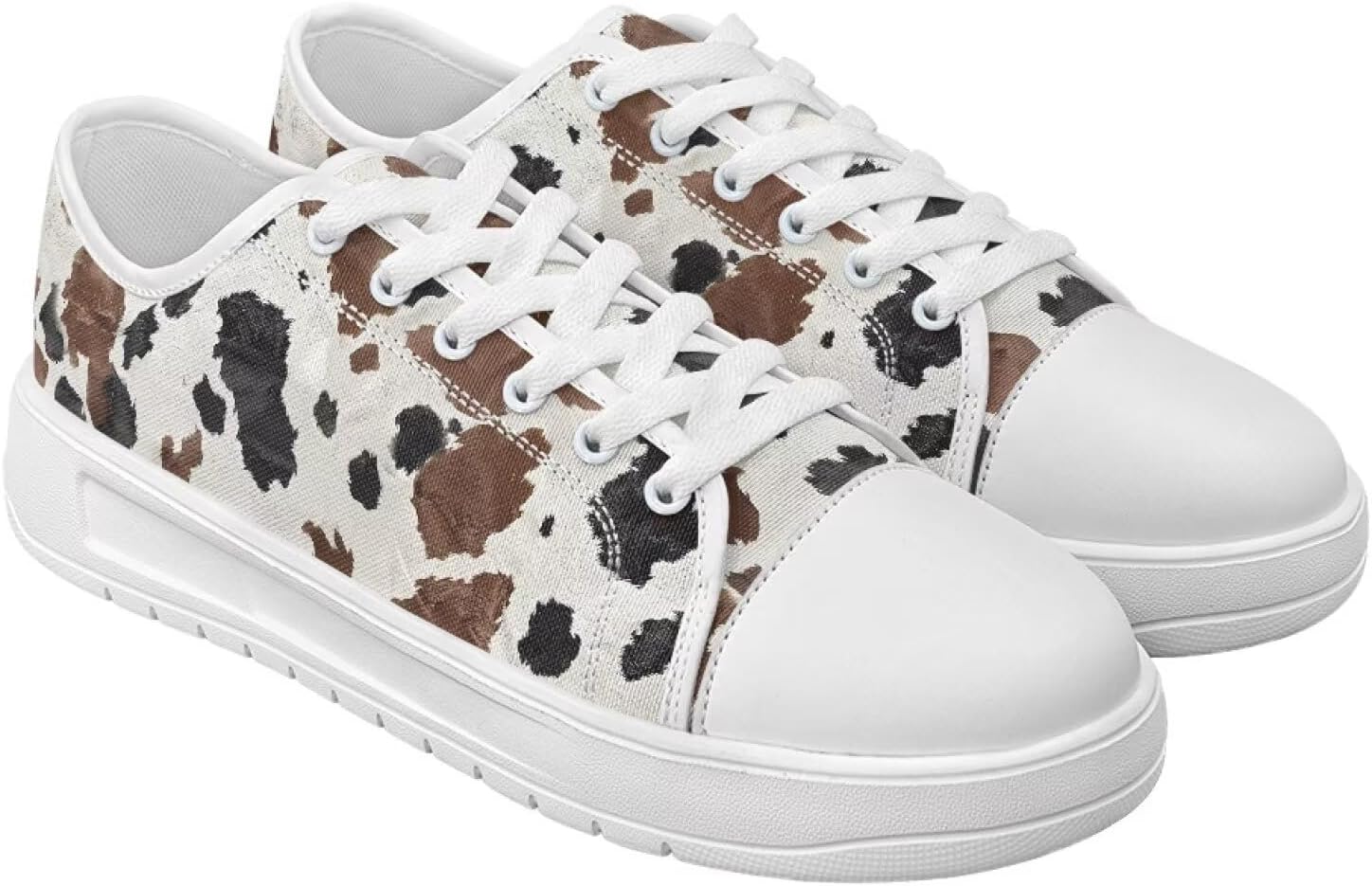 

Летние повседневные кроссовки для женщин и мужчин Fonplted, модные взрослые тканевые туфли с флаговым узором, Cow Pattern