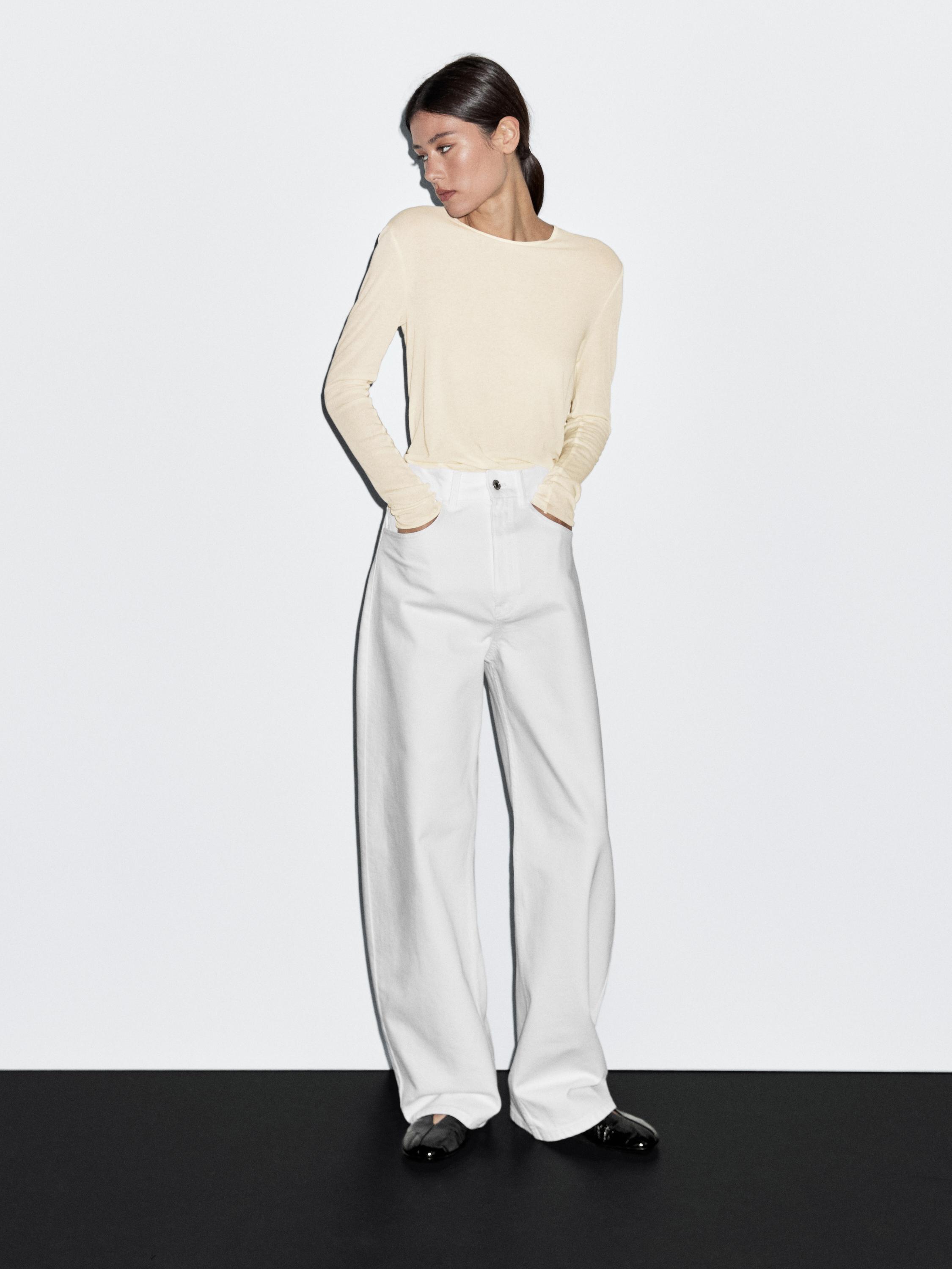 

Легкая футболка с длинным рукавом Massimo Dutti, желтый