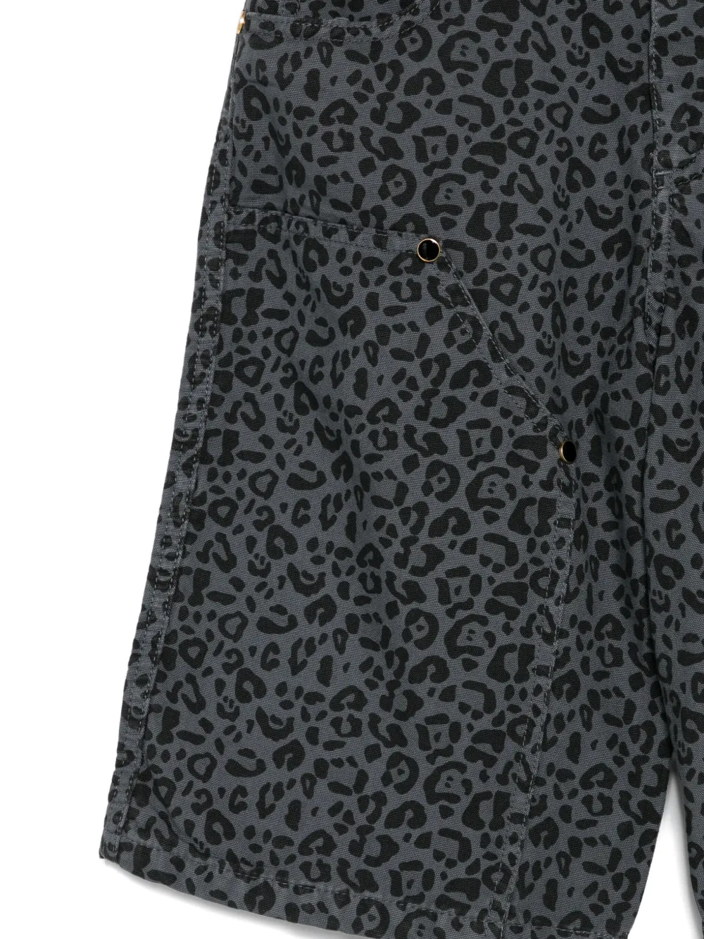 Шорты с леопардовым принтом Msgm Kids, серый — фото 3