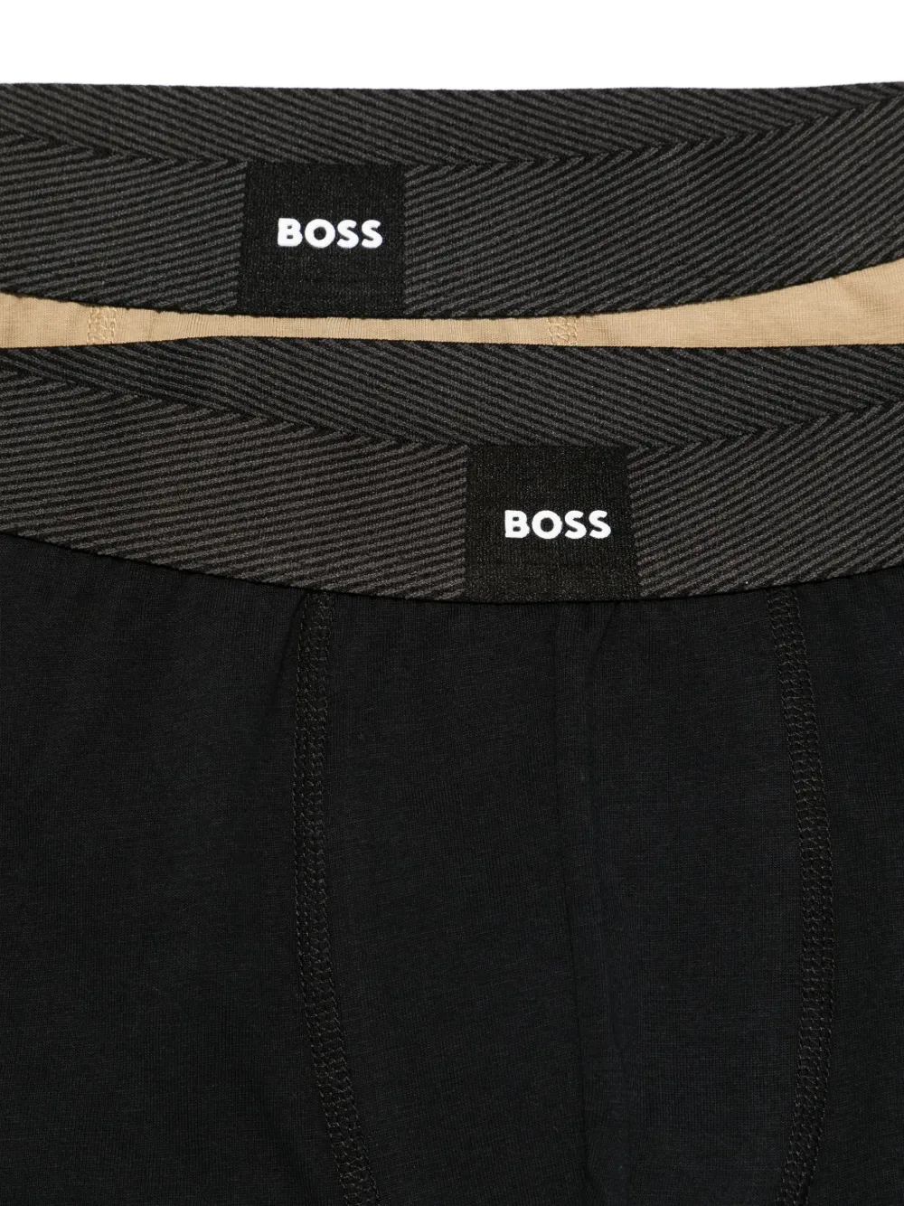 Боксеры с логотипом на поясе (упаковка из двух штук) BOSS, бежевый — фото 3