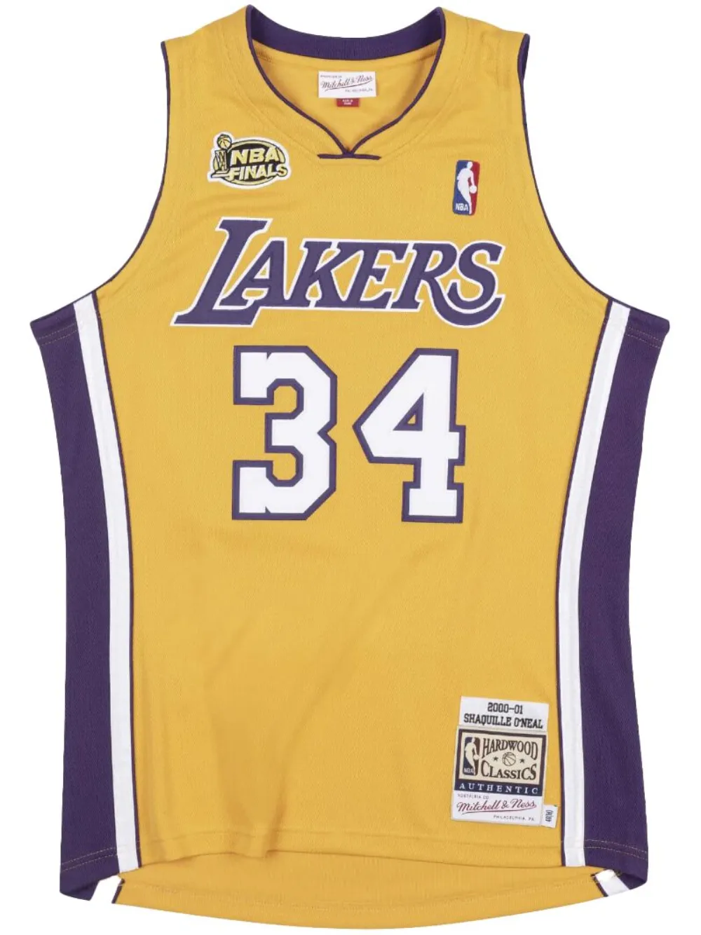 

Топ LA Lakers 00 Shaquille O'Neal Authentic Mitchell & Ness, желтый