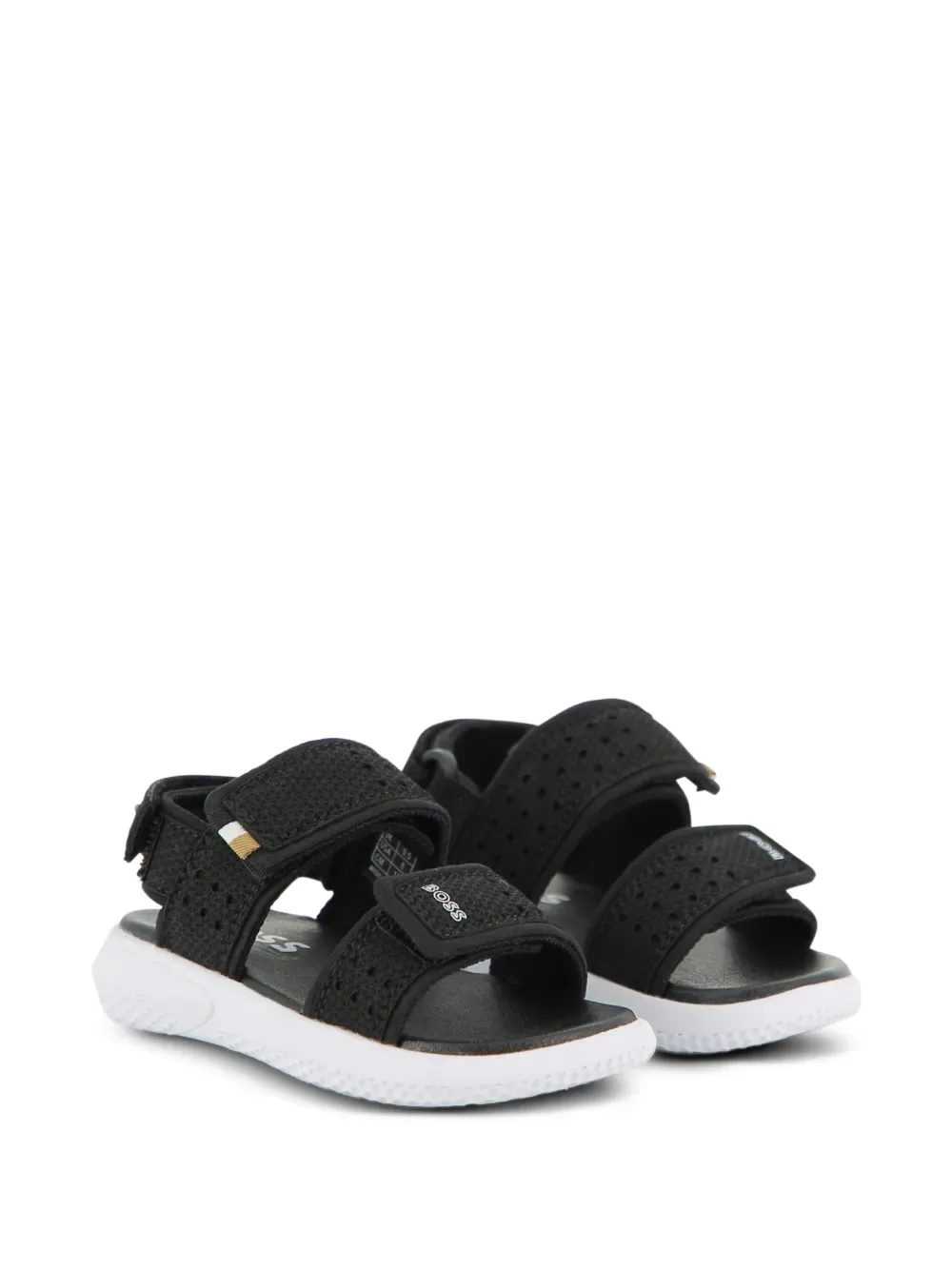 Сандалии с логотипом на ремешке BOSS Kidswear, черный