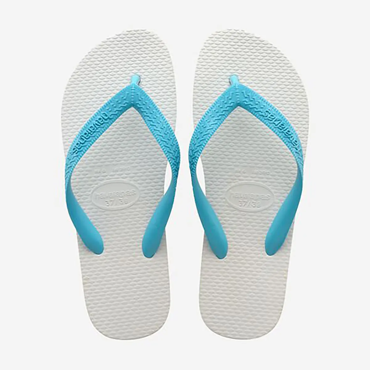 Унисекс Традиционные хаваианы Шлепанцы на носке Havaianas, белый/синий