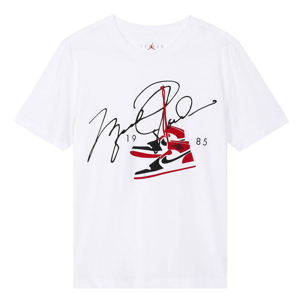 

Футболка men's aj85 signature printing short sleeve white t-shirt Air Jordan, белый