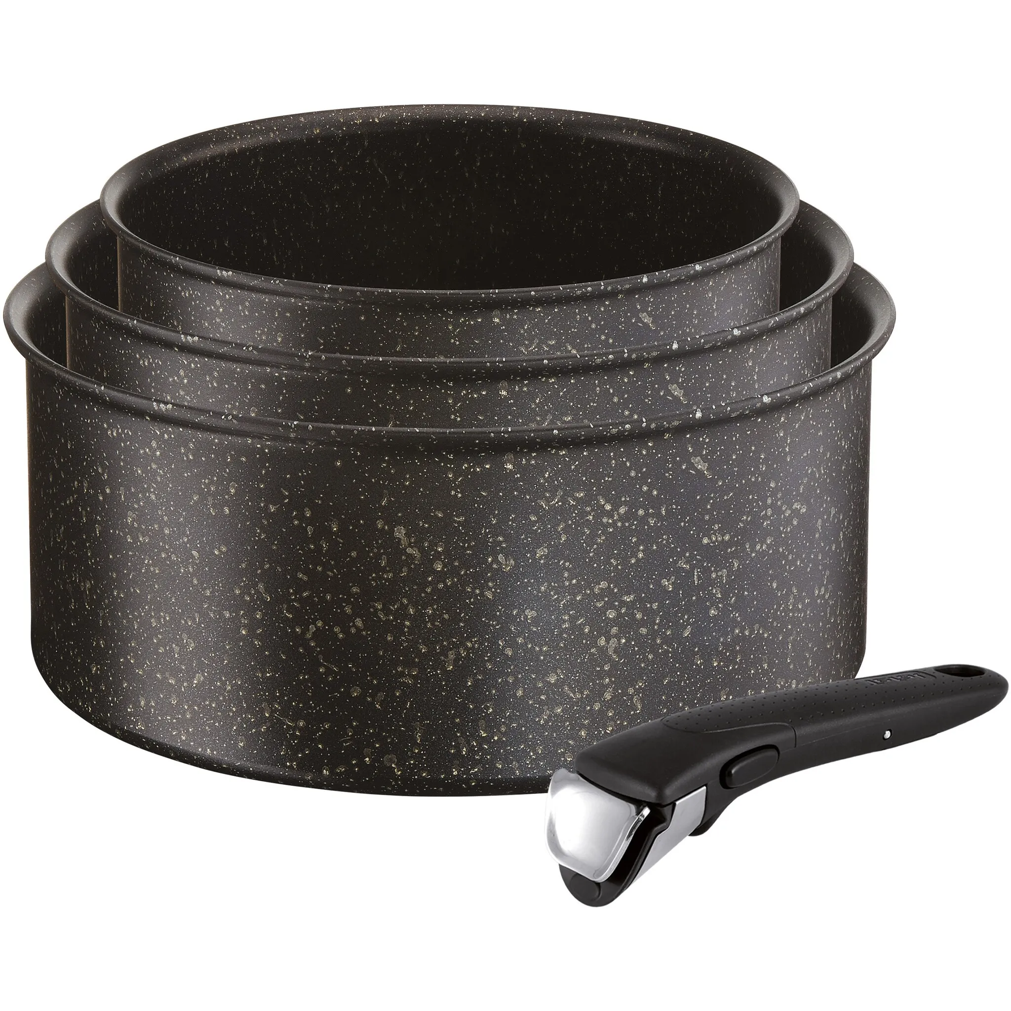 

Форма для запекания Tefal "Ingenio Authentic", алюминий, (набор, 4 шт.), антипригарное, Thermo-Spot, съемная ручка, все виды плит, индукция, черный