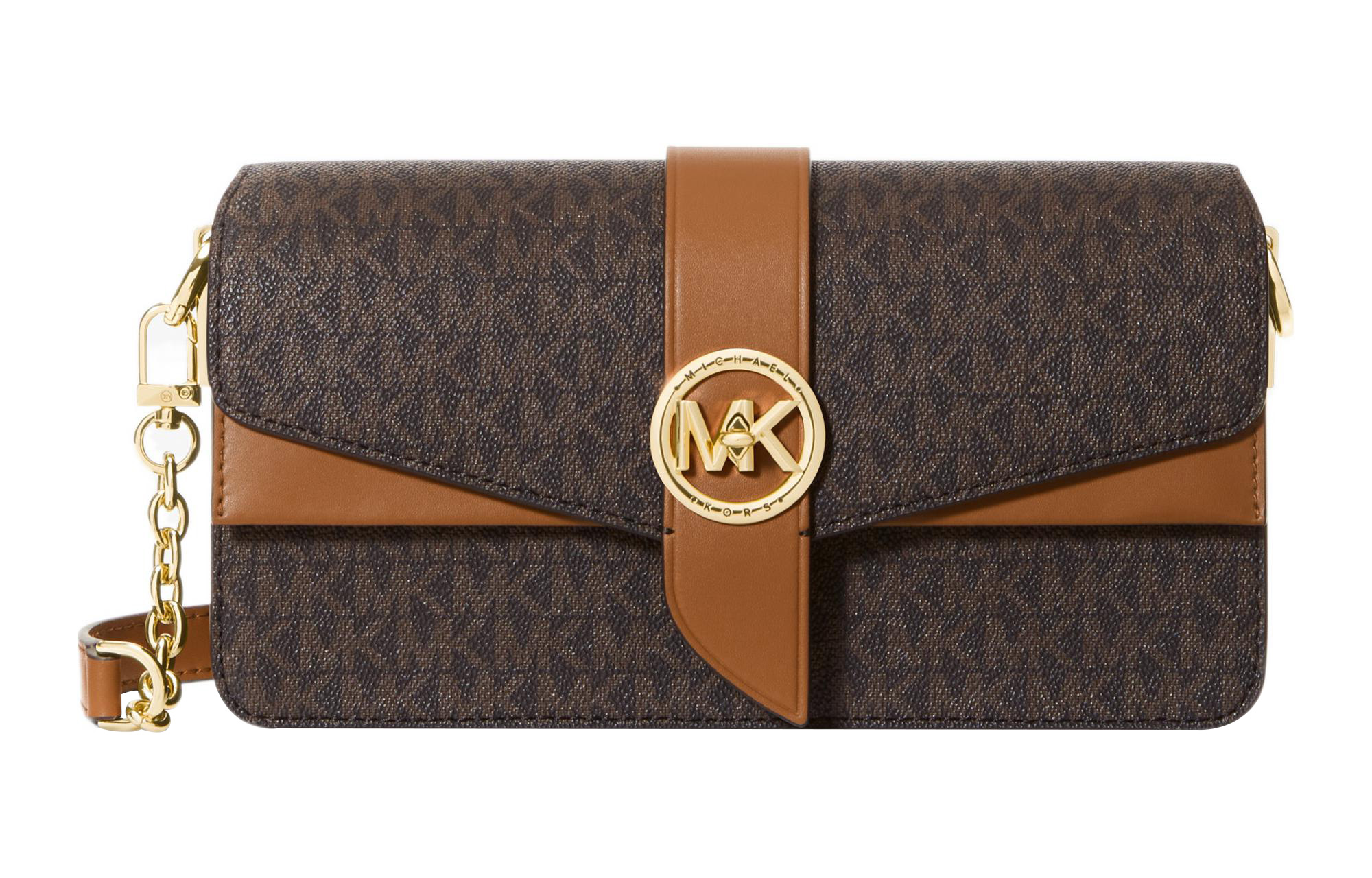 

MICHAEL KORS Зелёная искусственная кожаная сумка кроссбоди через плечо женская коричневая