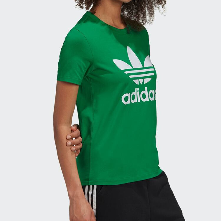 Футболка с трилистником женская зеленая Adidas Originals — фото 4