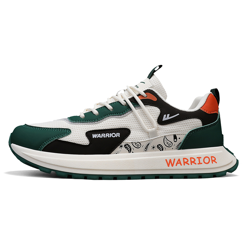 

Прочные, дышащие, легкие, низкие, повседневные мужские туфли WARRIOR, White Black Green