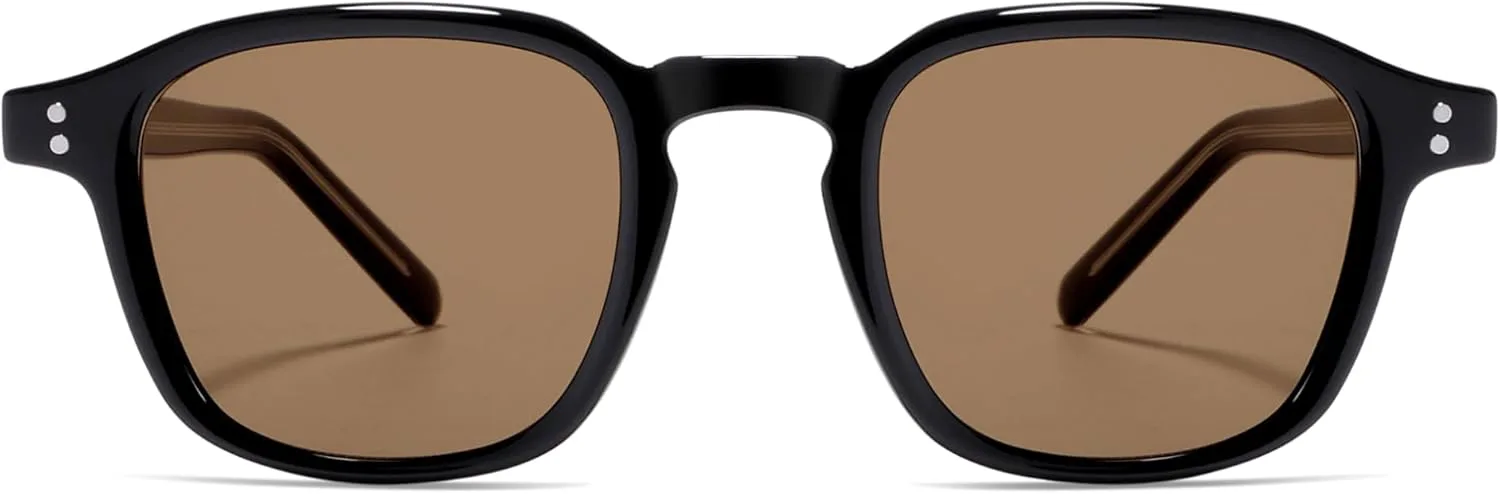 

Ретро-солнцезащитные очки квадратной формы для женщин и мужчин, классическая оправа Panto TR90, защита от ультрафиолета UV400, модель AP3781 Appassal, Black/Brown