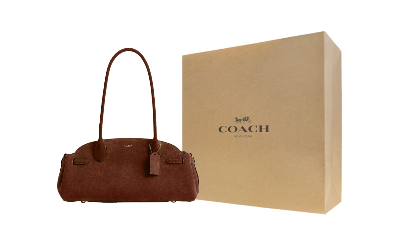 

COACH Сумка через плечо Suede Tubas для женщин, коричневая