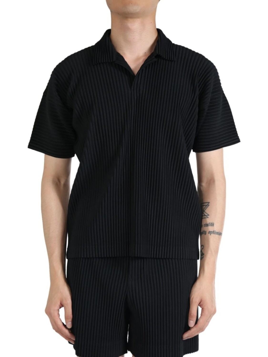 

Homme Plissé Issey Miyake плиссированная рубашка поло, черный