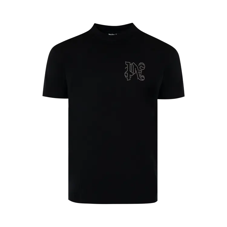 

Футболка Palm Angels Monogram Stud Classic 'Black/Gunmetal', черный
