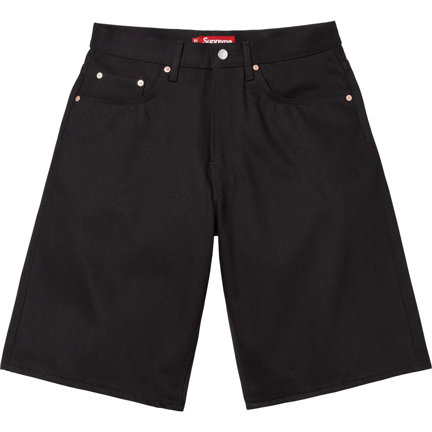 Шорты джинсовые свободные Supreme Baggy Selvedge Denim Shorts черные