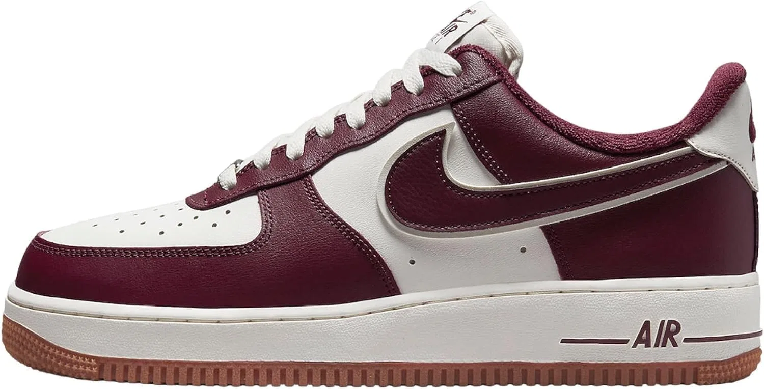 Кроссовки мужские Nike Air Force 1 07, цвет White/Maroon