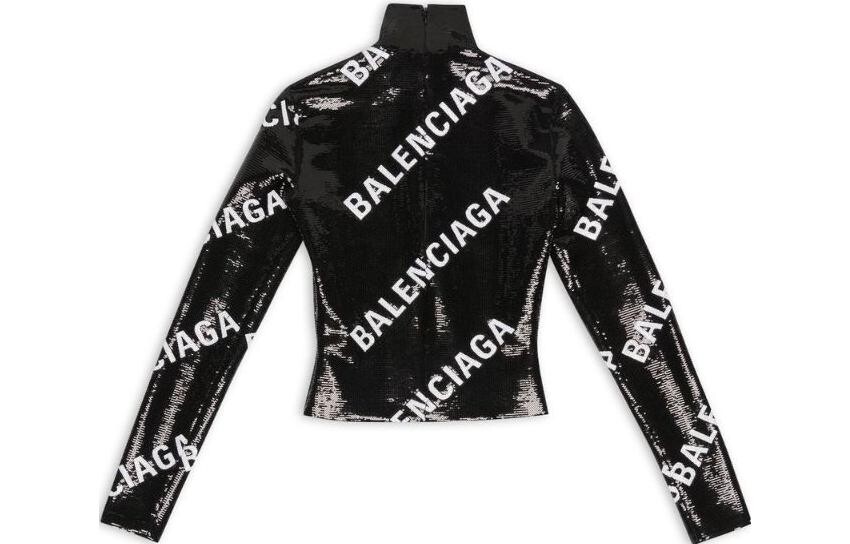 

Куртка женская Balenciaga с глянцевым эффектом, черный