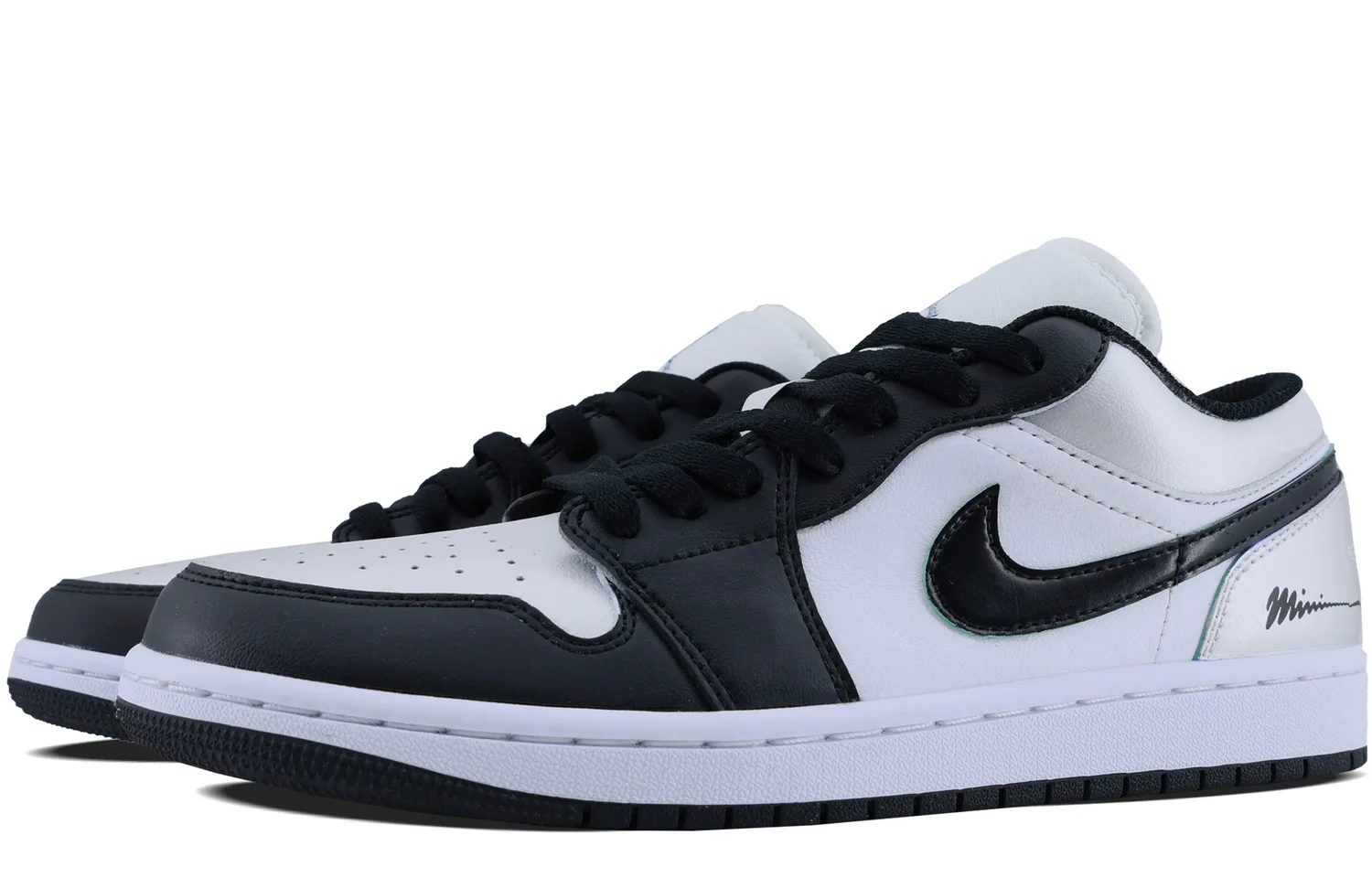 Jordan Кроссовки баскетбольные мужские Air 1 Abrasion Resistant Low top Vintage черные с серебристым носком — фото 4