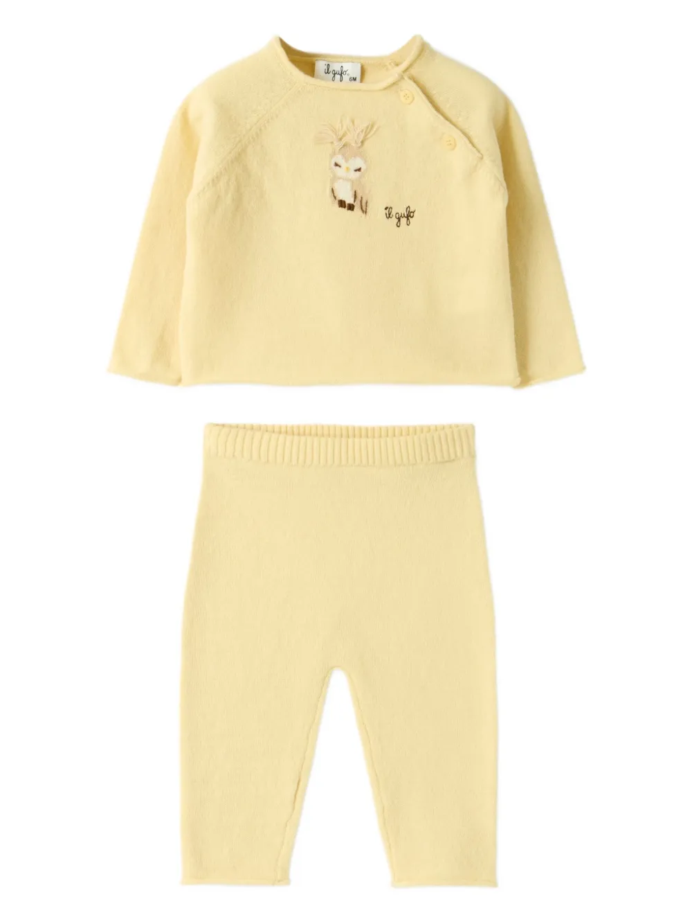 

Комплект из топа и брюк с вышивкой Il Gufo, желтый