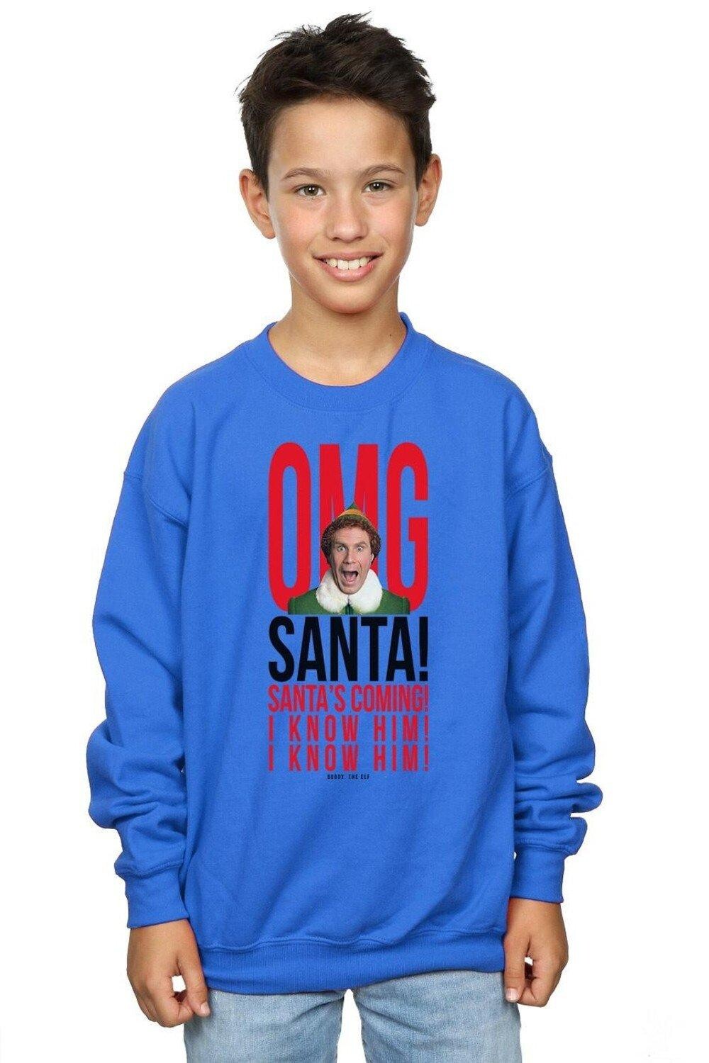 

Толстовка OMG Santa I Know Him Elf, синий