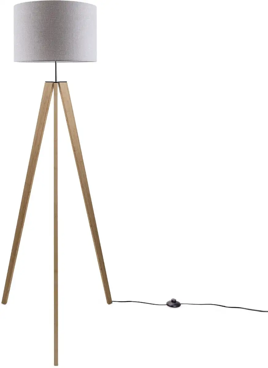 

Торшер Paco Home "Canvas uni Color" на 1 лампочку Ø 44,5 см, Высота: 155,5 см, цвет holzfarben