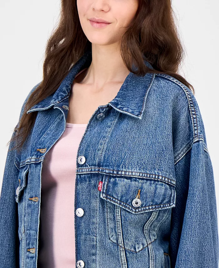 Женская хлопковая куртка в стиле 90-х Trucker Jacket Levi's, синий — фото 3