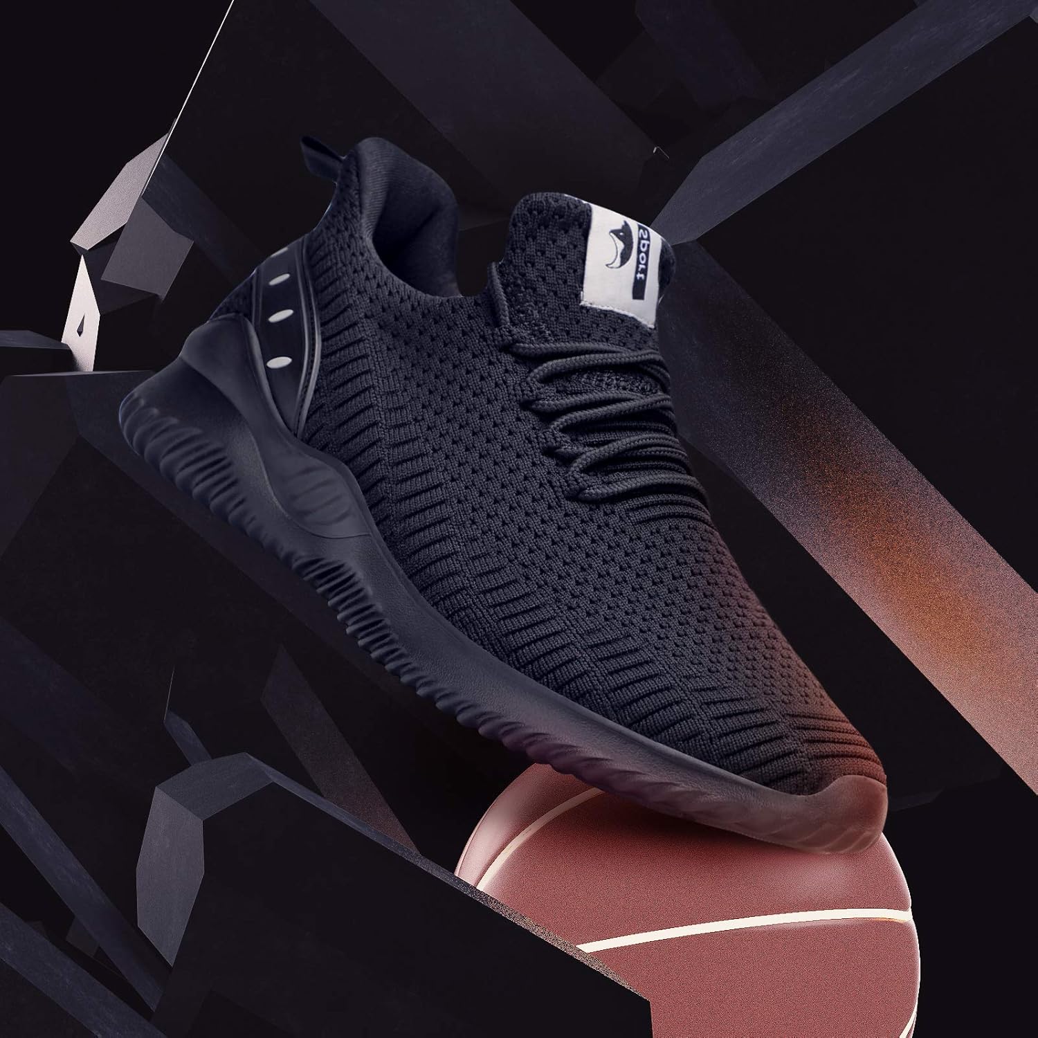 Кроссовки Flysocks для мужчин с легкой посадкой, нескользящие кроссовки, легкие дышащие сетчатые кроссовки для повседневной носки, тенниса, бега и ходьбы, черный — фото 2