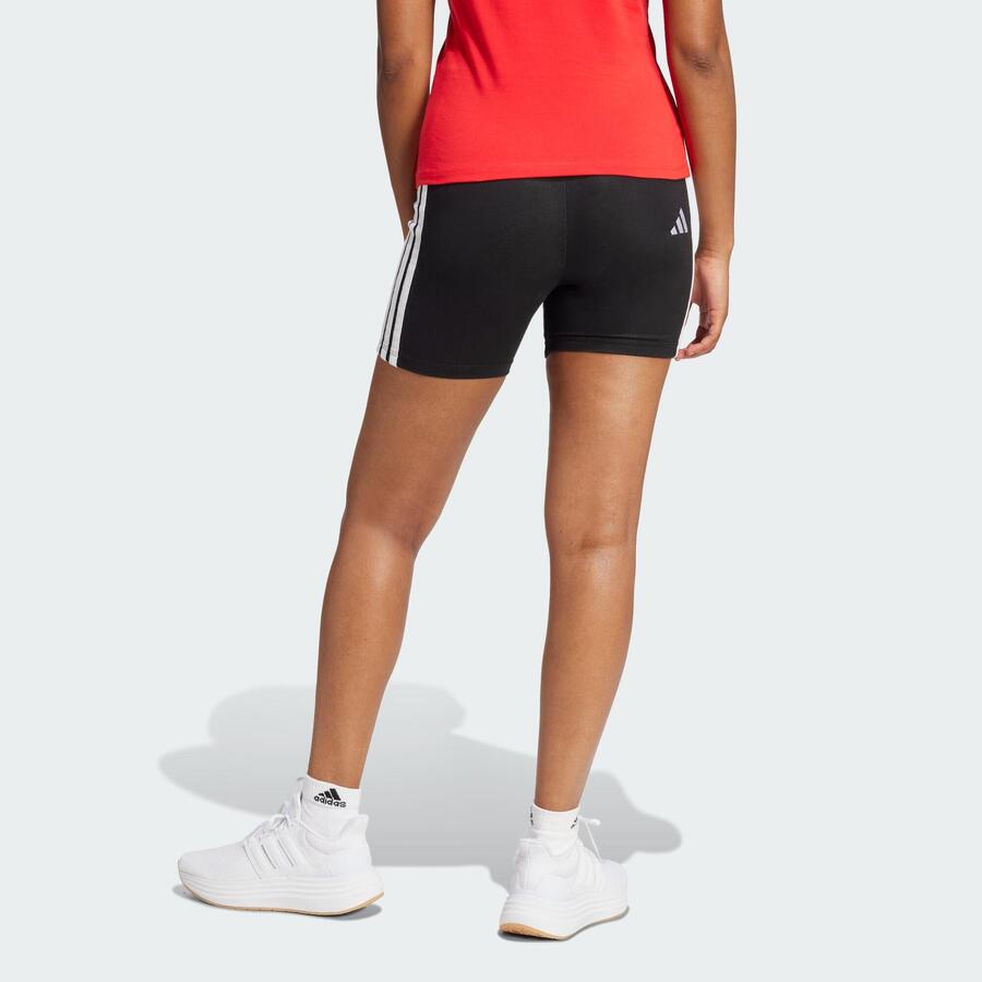 ADIDAS Короткие леггинсы Essentials с тремя полосками и высокой талией — фото 3