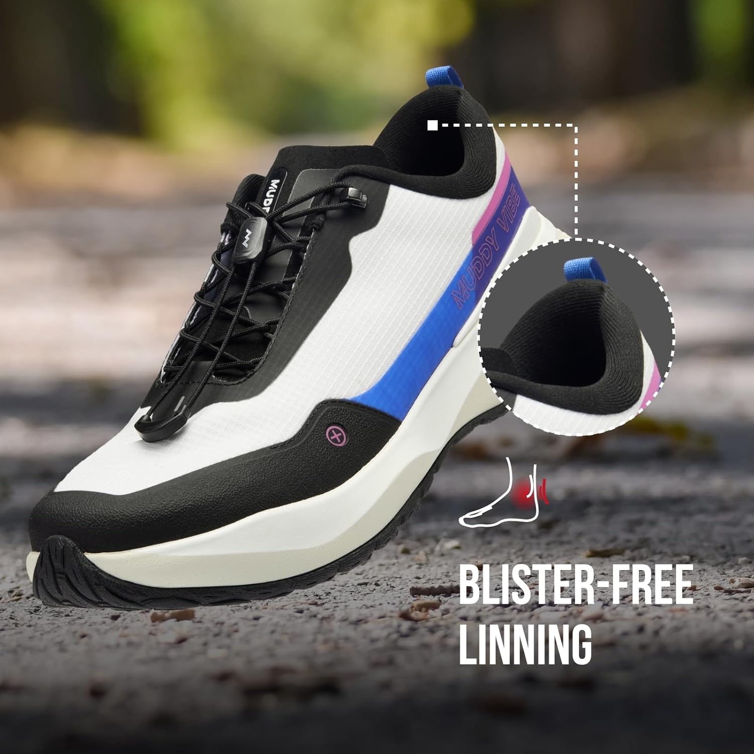 Кроссовки для хайкинга MUDDY VIBE Si-14 Low Top для мужчин и женщин, с системой шнуровки Speedlace, для легких троп и прогулок по городу, легкая обувь для активного отдыха, белый — фото 4