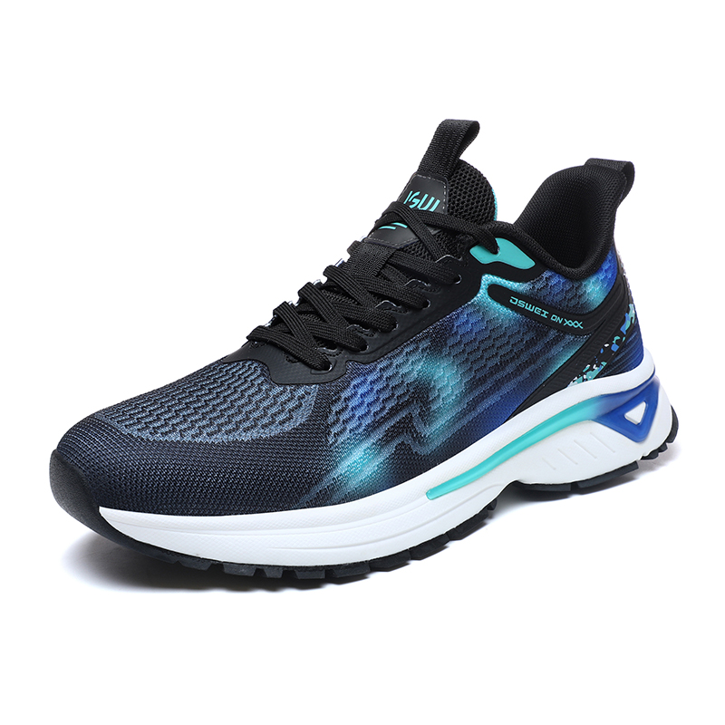 

JSWEI Кроссовки мужские, с низкой амортизацией, противоскользящие, дышащие, повседневные, черно-синие