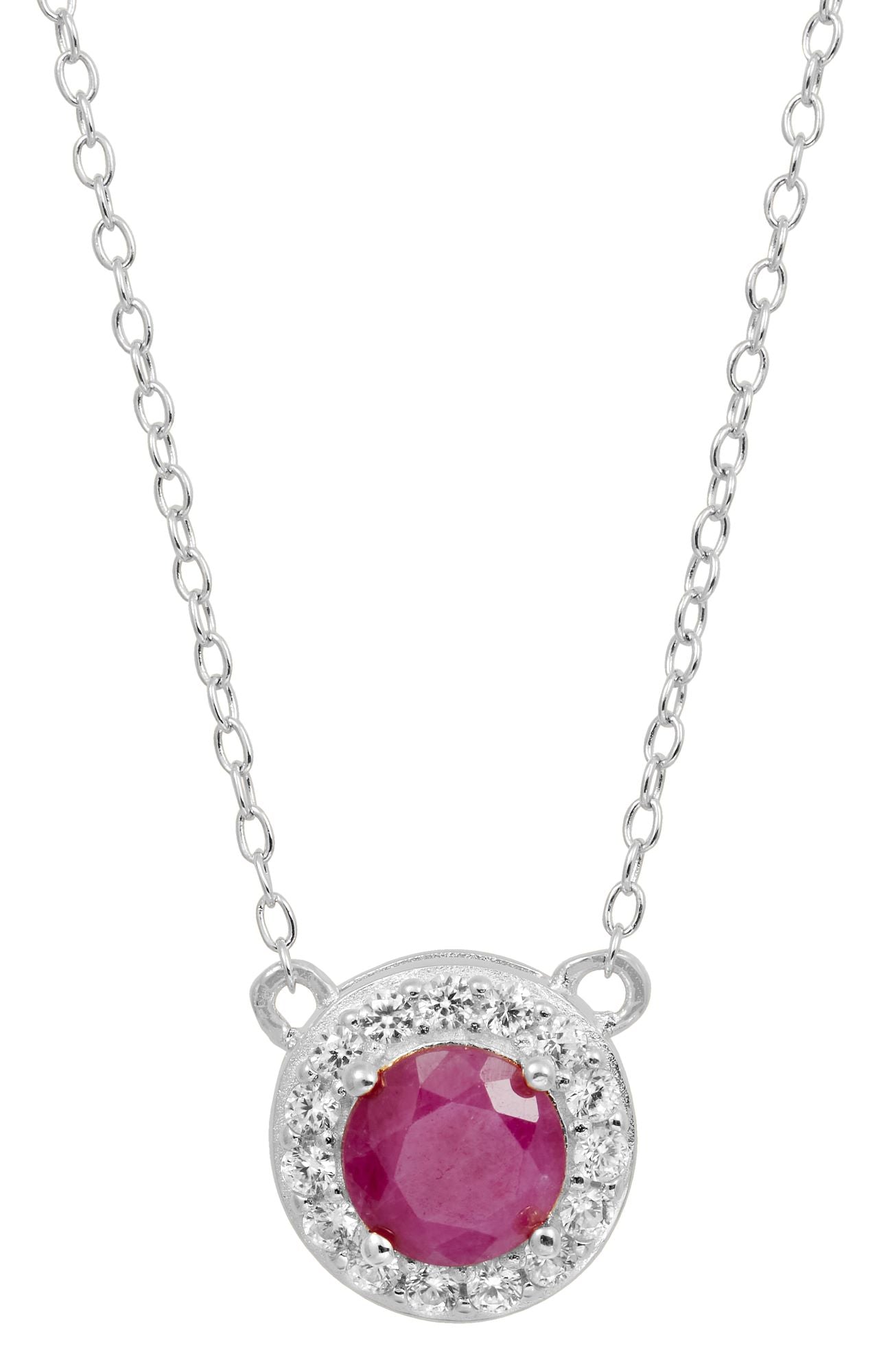 

Ожерелье из стерлингового серебра с натуральным рубином и белым фианитом Savvy Cie Jewels, Ruby