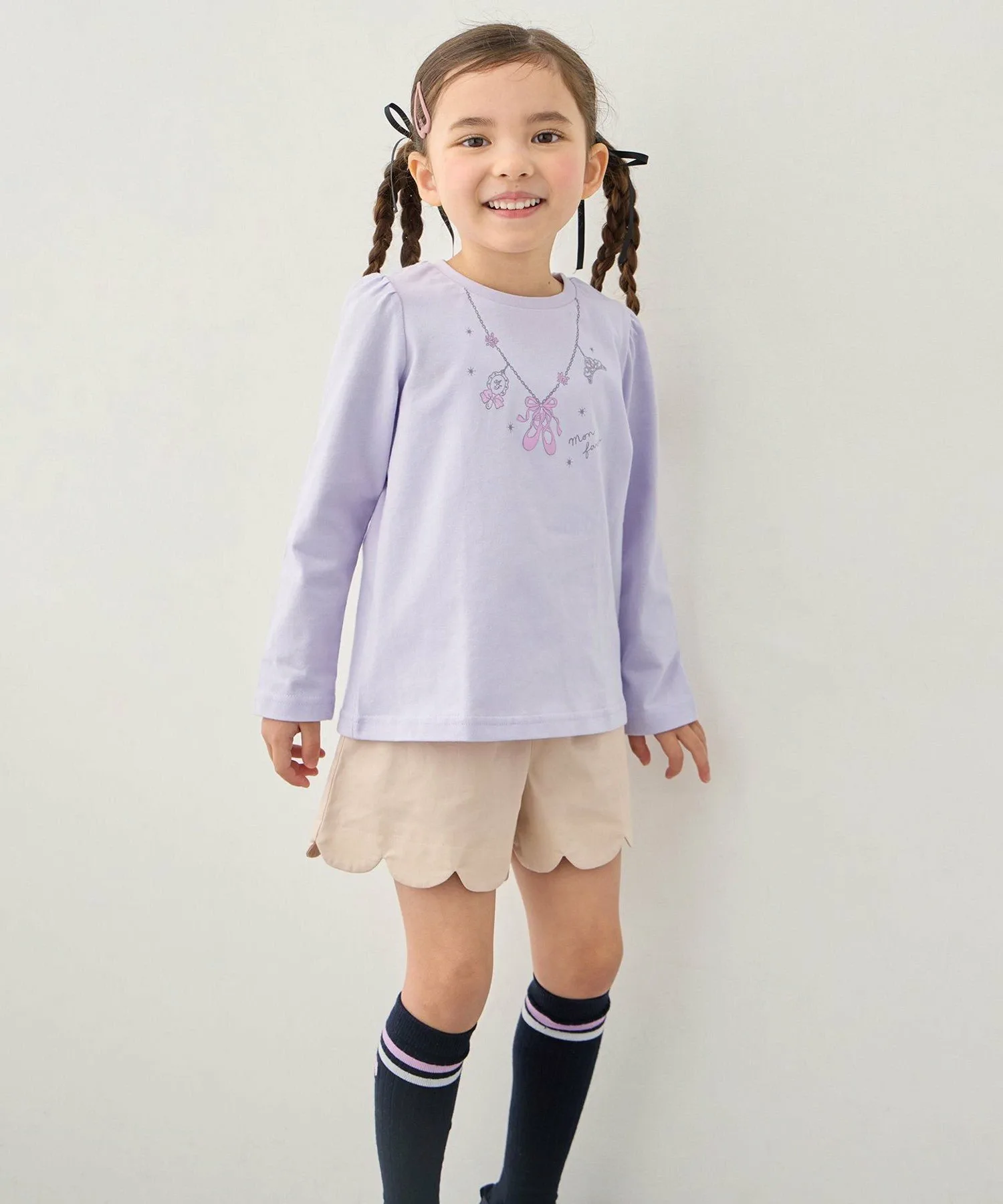 Футболка с длинным рукавом 7days Print ANY KIDS, Lavender x Necklace [082] — фото 2
