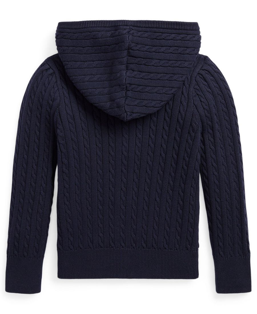 Детская толстовка на молнии с мини-кабелем для девочек 2T-6X Polo Ralph Lauren, Navy — фото 2