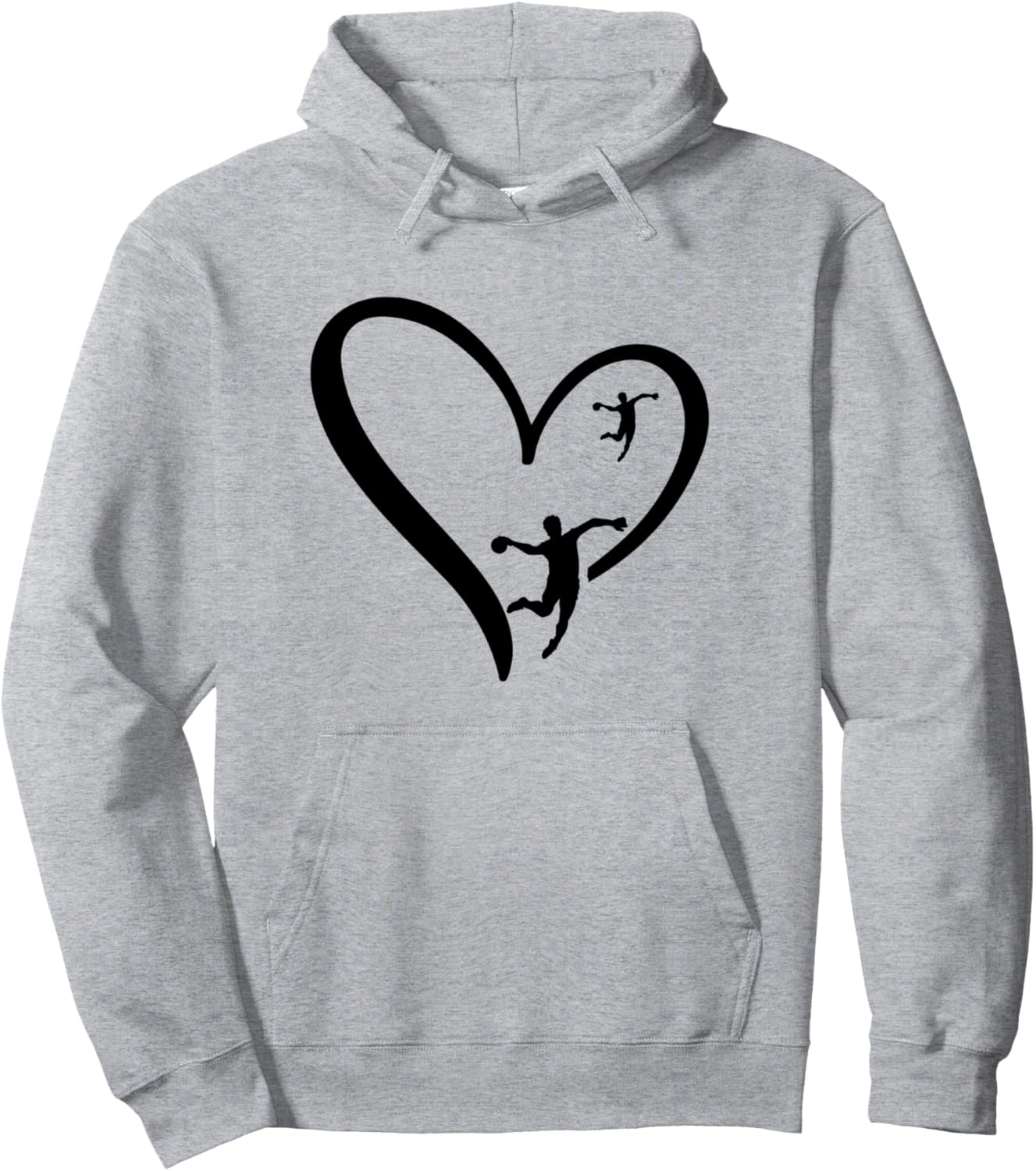 

Силуэт гандболиста, сердце гандболиста, толстовка с гандбольным принтом Handball Designs, серый