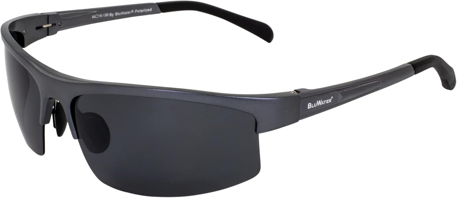 

Поляризованные солнцезащитные очки Global Vision BluWater Alumination 5 для мужчин и женщин, для катания на лодках и рыбалки, оправа из алюминия цвета «оружейная сталь» с дымчатыми линзами, Gunmetal-smoke