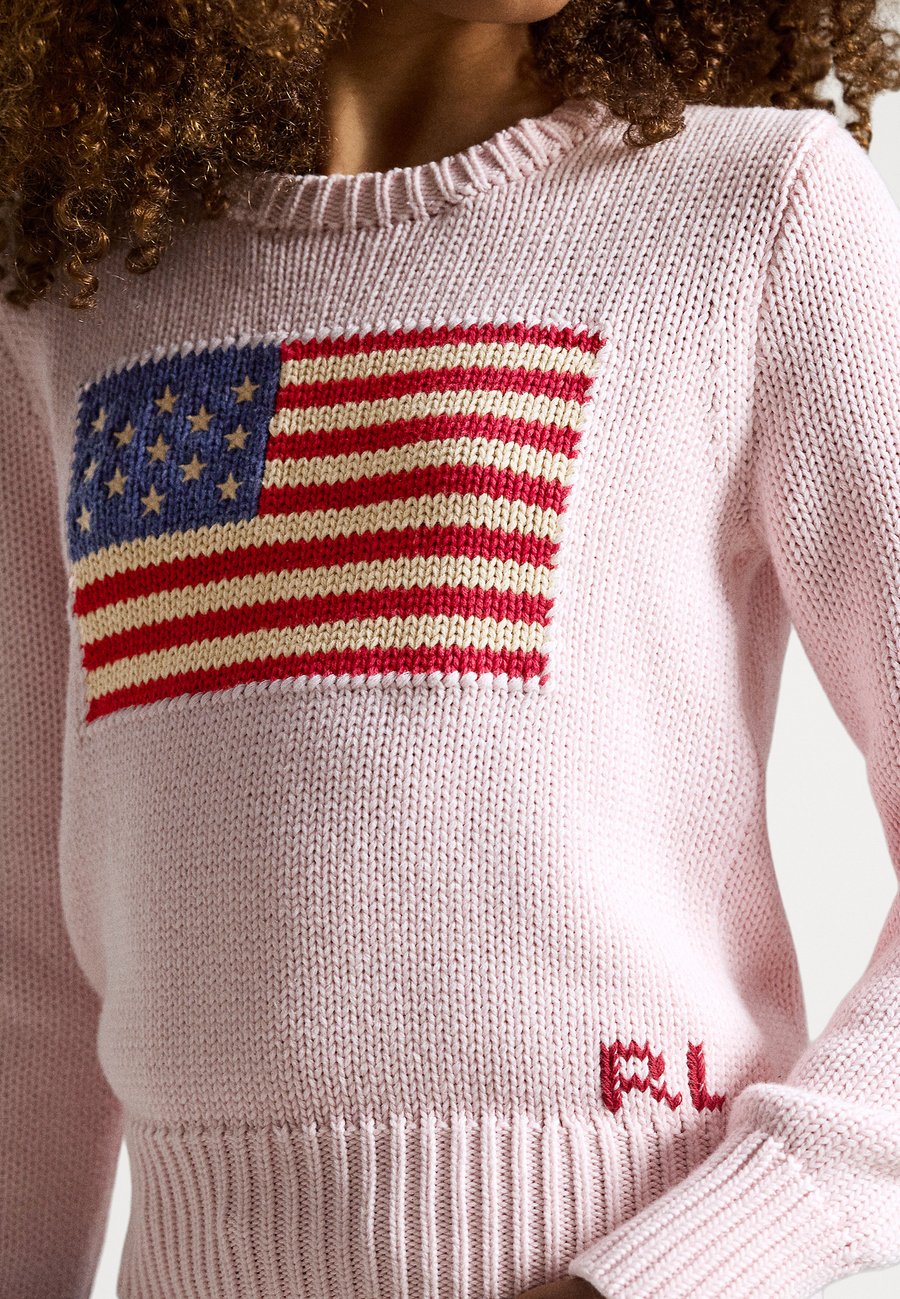 Джемпер Polo Ralph Lauren FLAG COTTON CREWNECK SWEATER 7-14Y, Acacia Pink/Pink — фото 4
