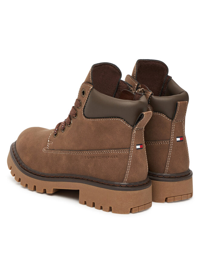 Ботильоны на шнуровке Tommy Hilfiger T3X5-34125-1269509 S, коричневый — фото 3