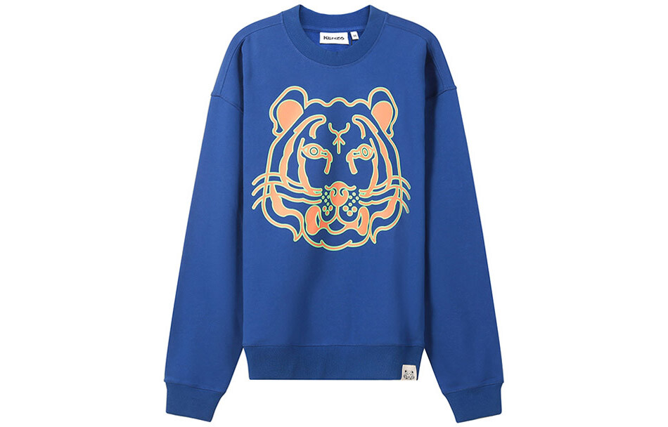 

Толстовка мужская Kenzo с принтом тигра, синий / желтый
