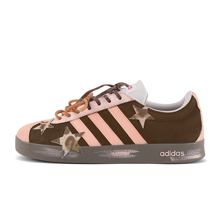 

Adidas VL COURT 2.0 Cushioning, Wear Resistant Low top German Army Trainers Unisex Pink Brown
