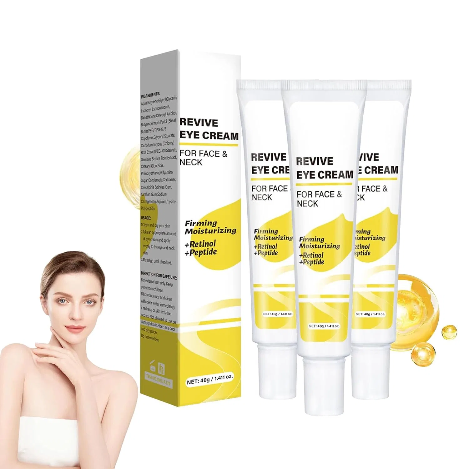 Крем для глаз с ретинолом «Revive Eye Cream» Generisch, 3Pc