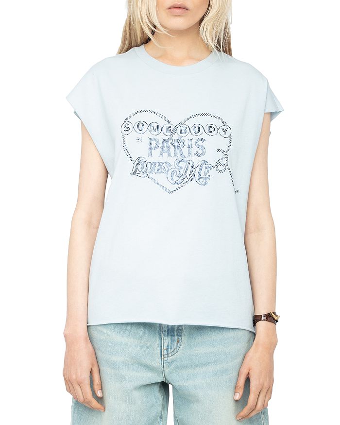 

Футболка Cloe Strass Somebody Loves с пайетками Zadig & Voltaire, синий