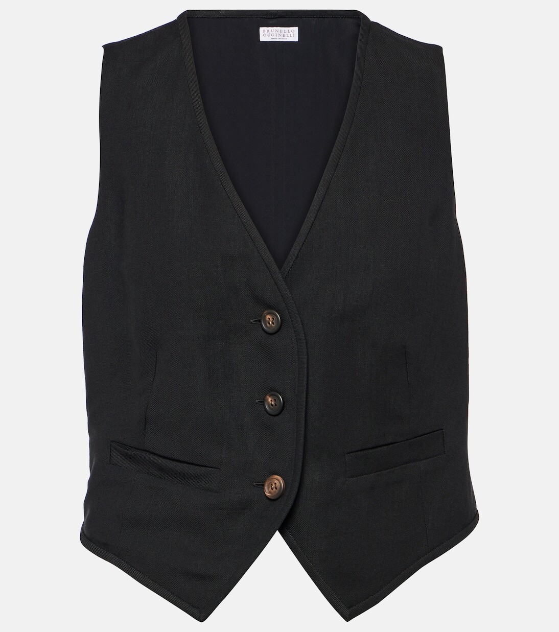 

Однобортный жилет Brunello Cucinelli, черный